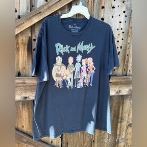 Rick And Morty T-Shirt Men's 2X Short Sleeve Graphic Crew Neck Navy